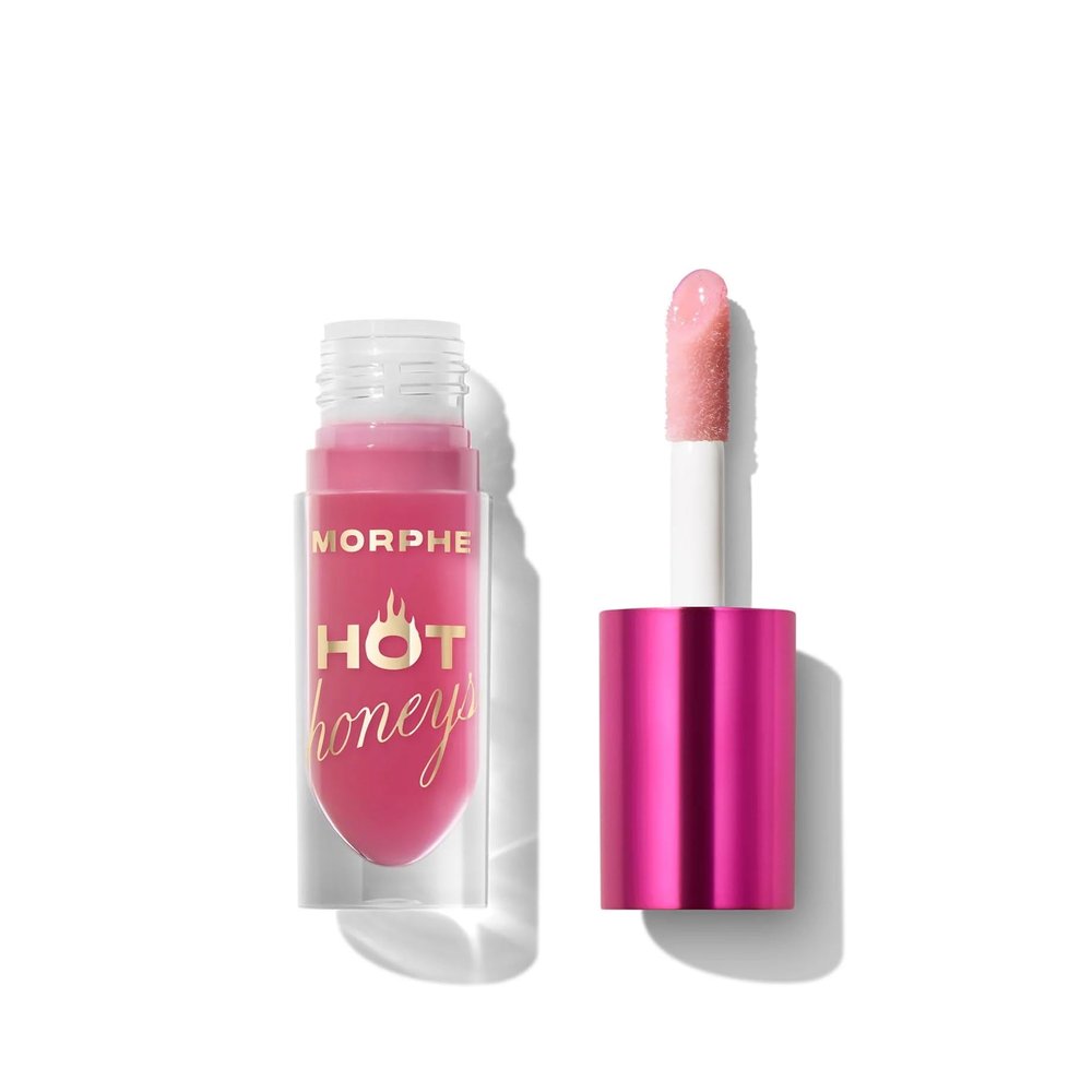 Morphe Hot Honeys Volumizing Lip Oil Plumper - Hydrating Lip Gloss for Women with Manuka Honey + Chili Extract - Makeup for Tingling Volume & Glossy Sheer Tint - Hive Mentality (0.15 fl oz)