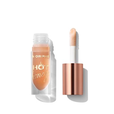 Morphe Hot Honeys Volumizing Lip Oil Plumper - Hydrating Lip Gloss for Women with Manuka Honey + Chili Extract - Makeup for Tingling Volume & Glossy Sheer Tint - Royal Sting (0.15 fl oz)