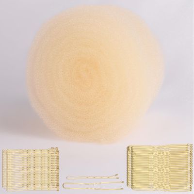 FEUNLEM Hair Sponge for Updo & Volume Bumps Tool, Hair Filler for Thin Hair, Padding for Updo, Salon Must-Have, Blonde