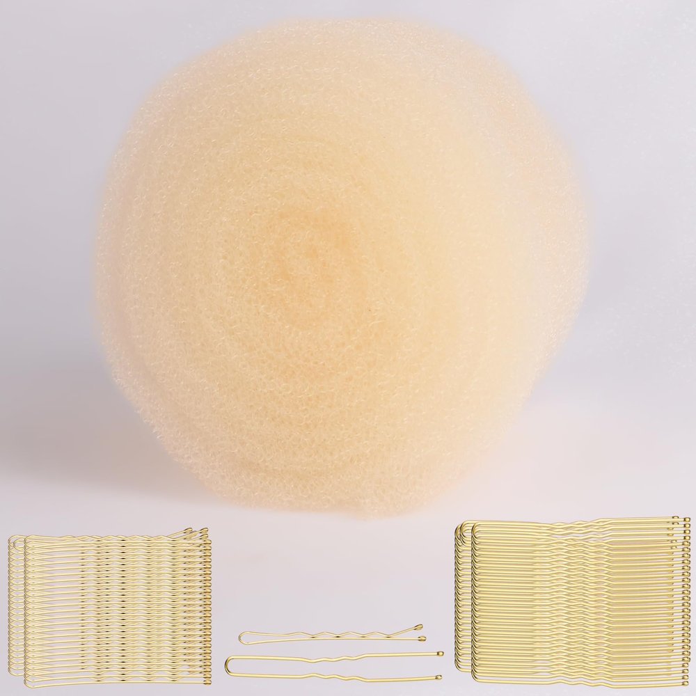 FEUNLEM Hair Sponge for Updo & Volume Bumps Tool, Hair Filler for Thin Hair, Padding for Updo, Salon Must-Have, Blonde