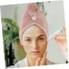 CATIEBYE 2pcs Microfiber Hair Turban Towels Thick Coral Fleece Absorbent Hair Drying Caps for Shower Spa Makeup with Fast Drying and Comfortable Wrap Pink view 2
