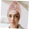 CATIEBYE 2pcs Microfiber Hair Turban Towels Thick Coral Fleece Absorbent Hair Drying Caps for Shower Spa Makeup with Fast Drying and Comfortable Wrap Pink view 4