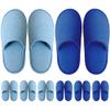 somwherr Blue Mix Disposable Slippers 8pk, Polar Fleece, Non-Slip Sole Set view 1