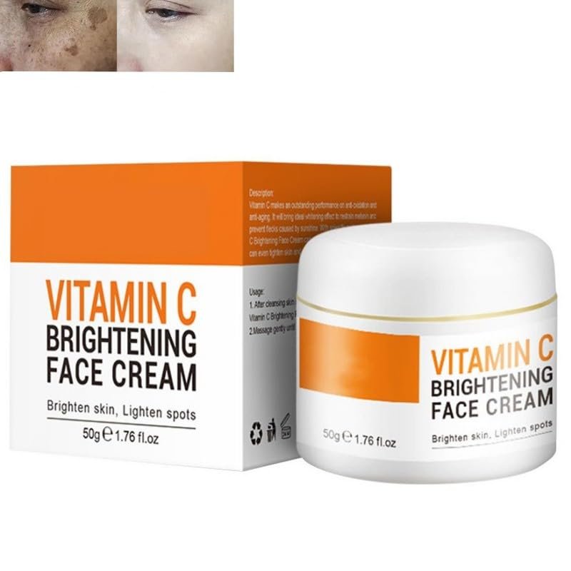 BEROZA Crema Para Las Manchas De La Cara 50ml, Vitamin C Face Moisturizer Cream, Crema para Manchas Oscuras en La Cara
