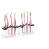 Acrylic Eyelash Tweezers Holder Stand 8 Holes Tweezers Storage Rack Organizer Shelf Eyelash Extension Nail Tattoo Makeup Tools(Single Layer Black) view 1