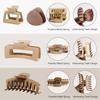 11 Piece Hair Claw Clips Set, Matte Finish Large Medium Small Sizes, Strong Metal Spring, Interlocking Design, Coffee Color view 3