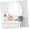 Healifty Three-Tier Plastic Makeup Storage Box with Drawer Design Black view 2