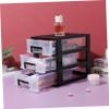 Healifty Three-Tier Plastic Makeup Storage Box with Drawer Design Black view 3