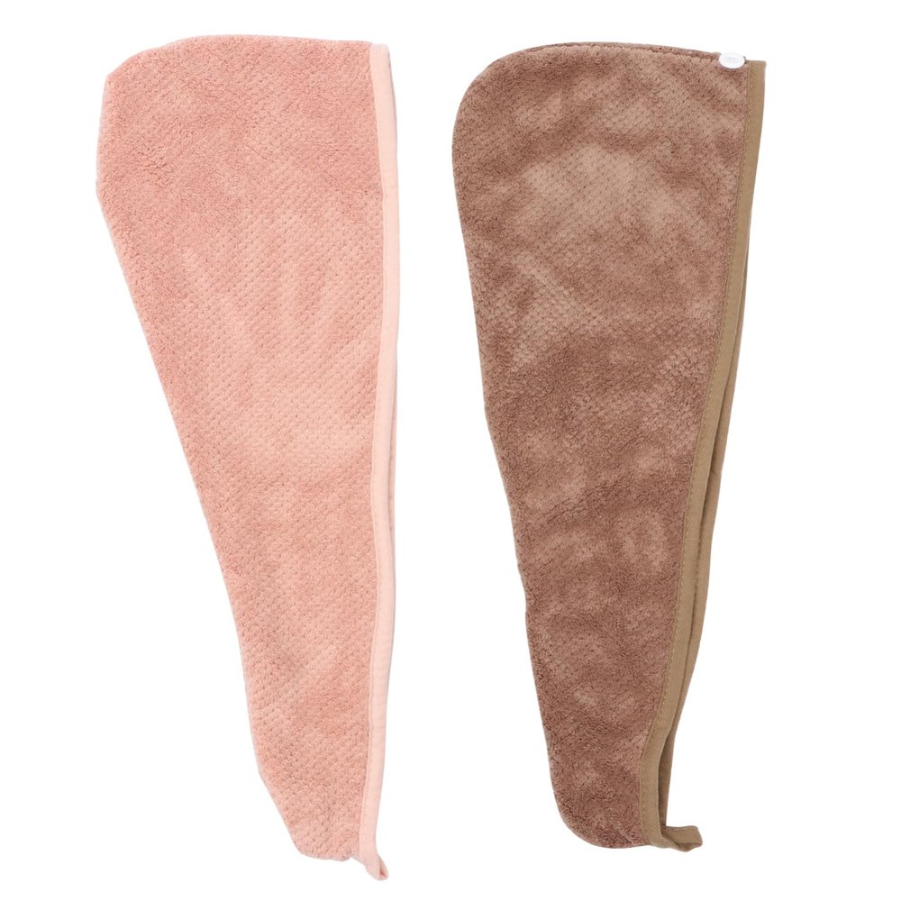 Baluue 2pcs Microfiber Hair Drying Caps Quick Absorbent Turban Towels for Fast Hair Care Travel Spa Bath Use Pink