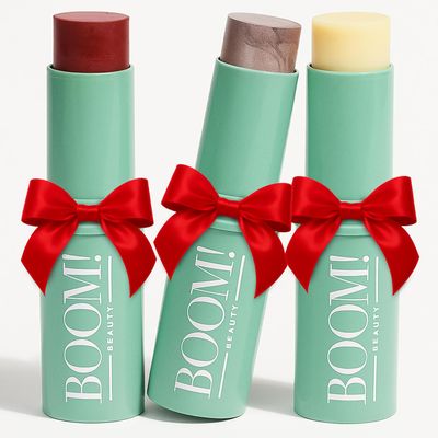 Boomstick Trio  Color 3 Pack Cream Blush Makeup, Color Blush Stick, Highlighter Stick & Moisturizer for Cheeks, Eyes & Lips, Blendable Vegan Boom Sticks by Cindy Joseph for Older Women, BOOM Beauty
