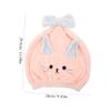 ABOOFAN 2PCS Cartoon Coral Hair Drying Caps for Women Water Absorbent Fast Drying Shower Towels with Lovely Bowknot and Ears Soft Microfiber Hair Wraps for Bath and Gym White Pink view 2