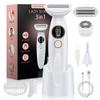 ANYLIV 3 in 1 Bikini Trimmer for Women, Electric Razors for Women with Display, Painless Bikini Trimmer, USB Charging, Electric Shaver for Woman,Shaver for Woman for Face, IPX7 Waterproof,White view 1