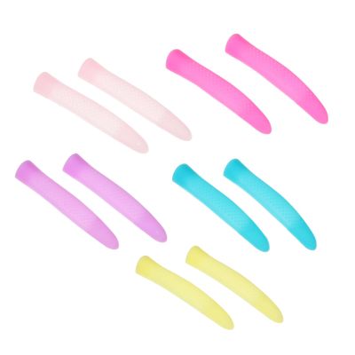 FRCOLOR 5 Pairs Silicone Cuticle Scissor Handle Sleeves Non Slip Protective Covers for Nail Trimmers Manicure Dead Skin Scissors Easy to Install and Portable for Salon and Random Color