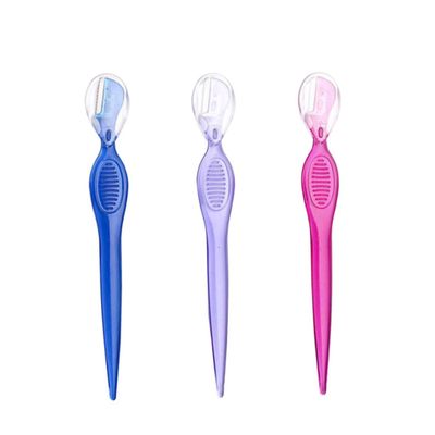 Baluue 3Pcs Stainless Steel Eyebrow Razors Portable Beauty Makeup Tools with Non Slip Grip for Women and Precise Trimming Eyebrow Compact Travel Friendly Design in Red