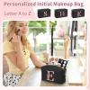 Initial Makeup Bag for Women, Travel Makeup Bag Small Cosmetic Bag, Birthday Gifts for Girls and Women, Teen Girls Gifts Trendy Stuff, Personalized Gifts for Grandkids Teacher Friends Bride Bridesmaid view 3