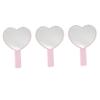Healifty 3Pcs Pink Heart Shaped Handheld Makeup Mirrors Portable Cosmetic for Women Travel Compact High Definition Surface Design view 1
