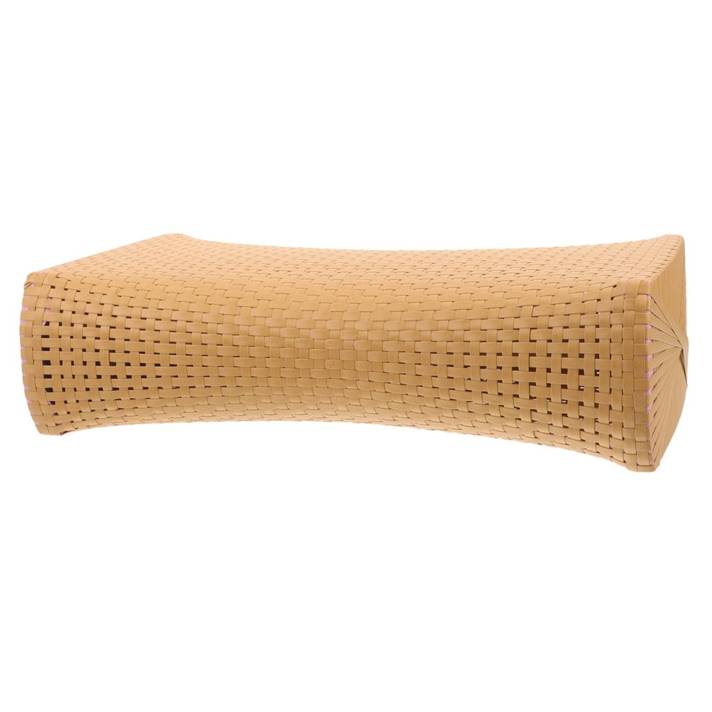 Beatifufu Simulated Woven Rattan Sauna Pillow Ergonomic Neck Rest Cushion for Lumbar Support Smooth Breathable Surface Health Pillow for Bedroom and Bath Use