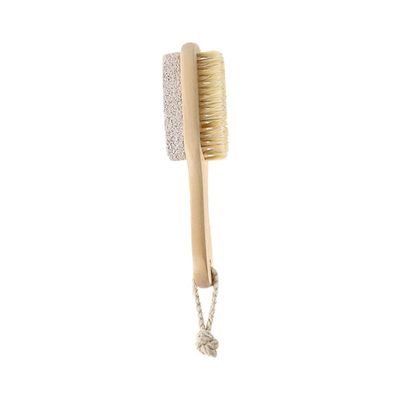 CATIEBYE Handle Exfoliator Foot Scrubber with Natural Bristle Brush and Pumice Stone Combo for Safe Callus Removal Pedicure Supplies to Clean and Smooth Hard Heels Spa Massage Tool for Feet