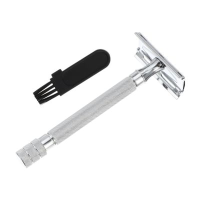 Beaupretty Premium Double Edge Safety Razor for Men and Women Metal Shaving Razor with Ergonomic Grip and Rotating Opening Rust Resistant for Safe Easy Blade Replacement