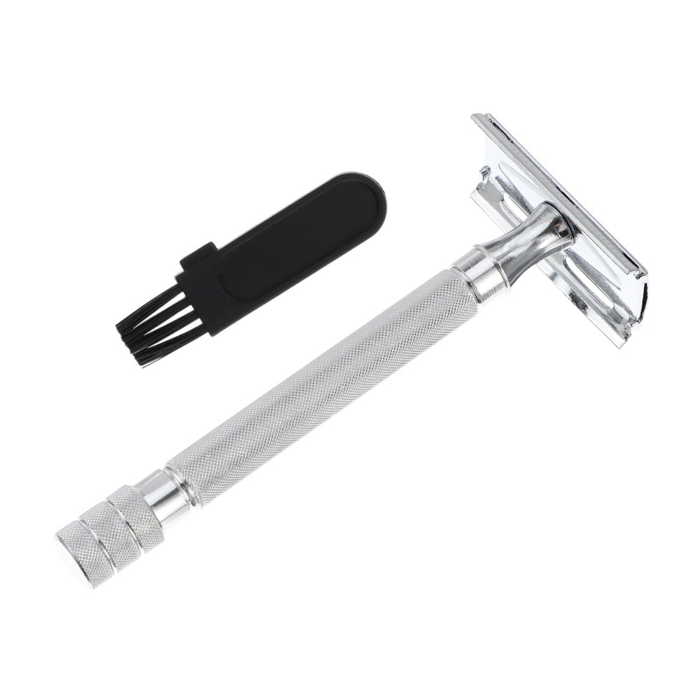 Beaupretty Premium Double Edge Safety Razor for Men and Women Metal Shaving Razor with Ergonomic Grip and Rotating Opening Rust Resistant for Safe Easy Blade Replacement