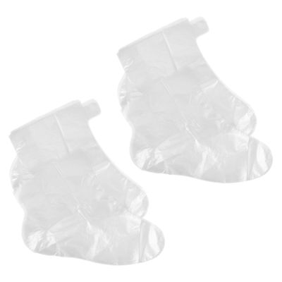 Beaupretty 100PCS Plastic Socks for Feet Buckle Transparent Foot Liners for Pedicure Spa for Home Travel