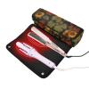 CuwrYet Hair Tools Travel Bag Heat Resistant Mat Holder Curling Iron Organizer Flat Iron Storage Case For Women Portable Pouch Black Sunflowers and Leaves view 2