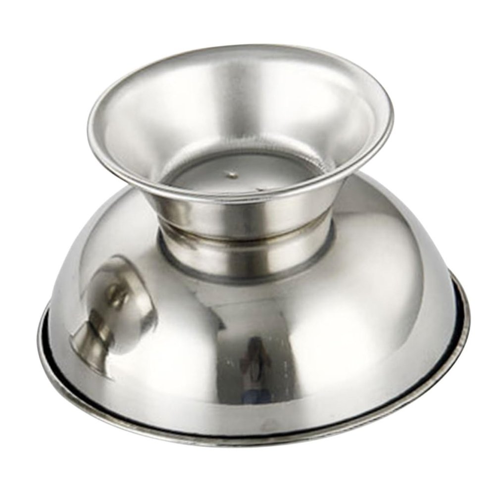 ETHZZLE Large Capacity Stainless Steel Shaving Mug for Men with Stable Footed Base Comfortable Grip Shave Bowl for Rich Foaming Household Shaving Accessory for Man