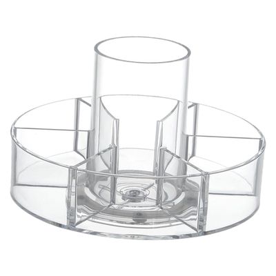 ASAKKURA Rotating Cosmetic Organizer Tray with Divided Compartments Thickened Makeup and Spice Rack for Bathroom Kitchen Countertop Dresser Storage and Desktop Cabinet Organization