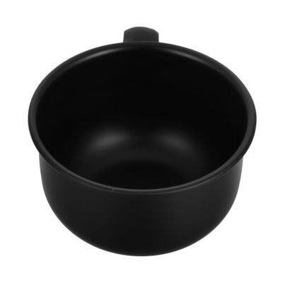VICASKY Men's Shaving Soap Bowl with Handle Alloy Foam Container for Home and Barber Shop Compact Lightweight Shave Cup for Mixing and Facial Mud Stylish Black Grooming Accessory