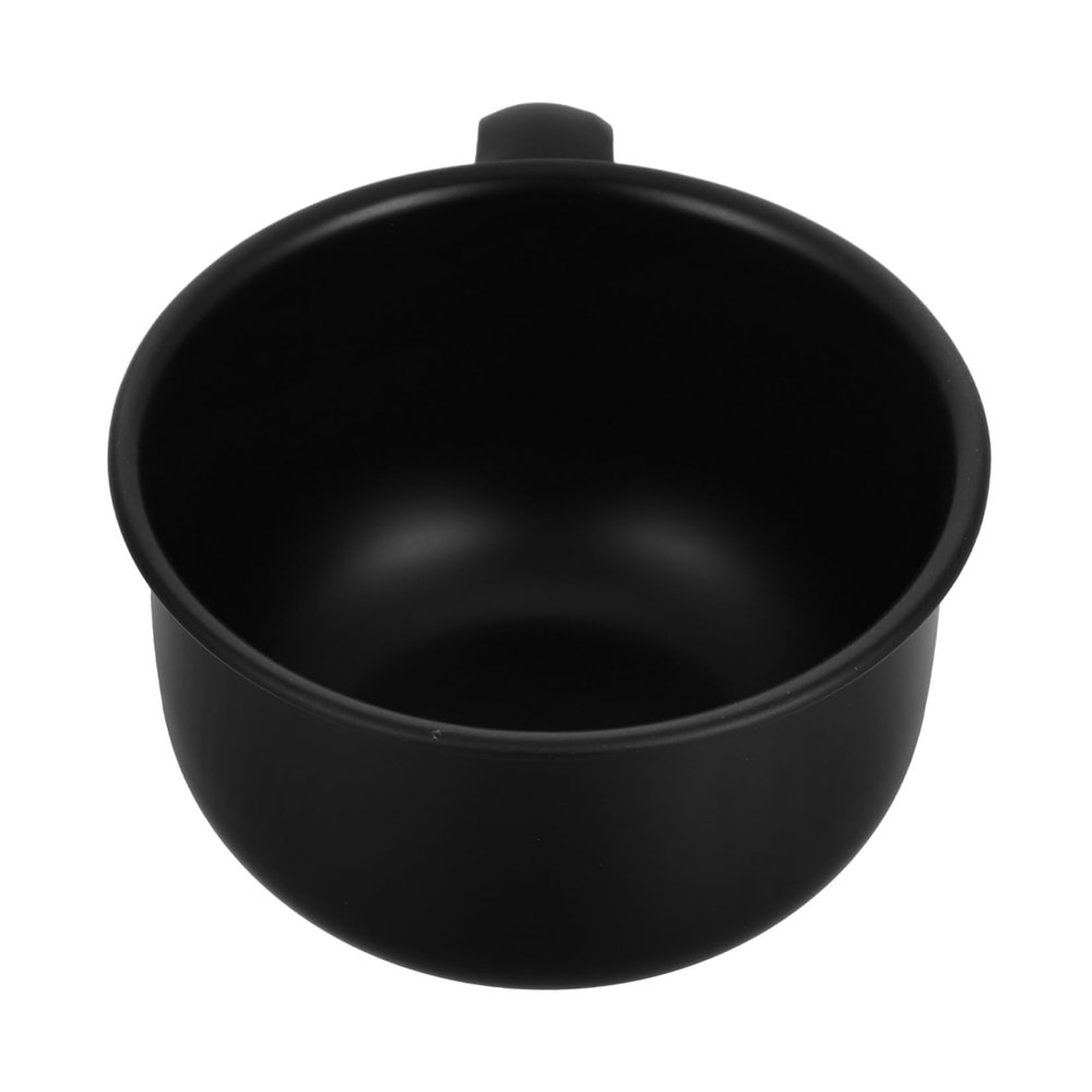 VICASKY Men's Shaving Soap Bowl with Handle Alloy Foam Container for Home and Barber Shop Compact Lightweight Shave Cup for Mixing and Facial Mud Stylish Black Grooming Accessory