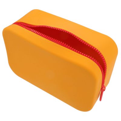 VICASKY Large Capacity Silicone Makeup Bag with Zipper Portable Travel Toiletry Organizer for Cosmetics Jewelry and Items Stitching Vanity Pouch for Women