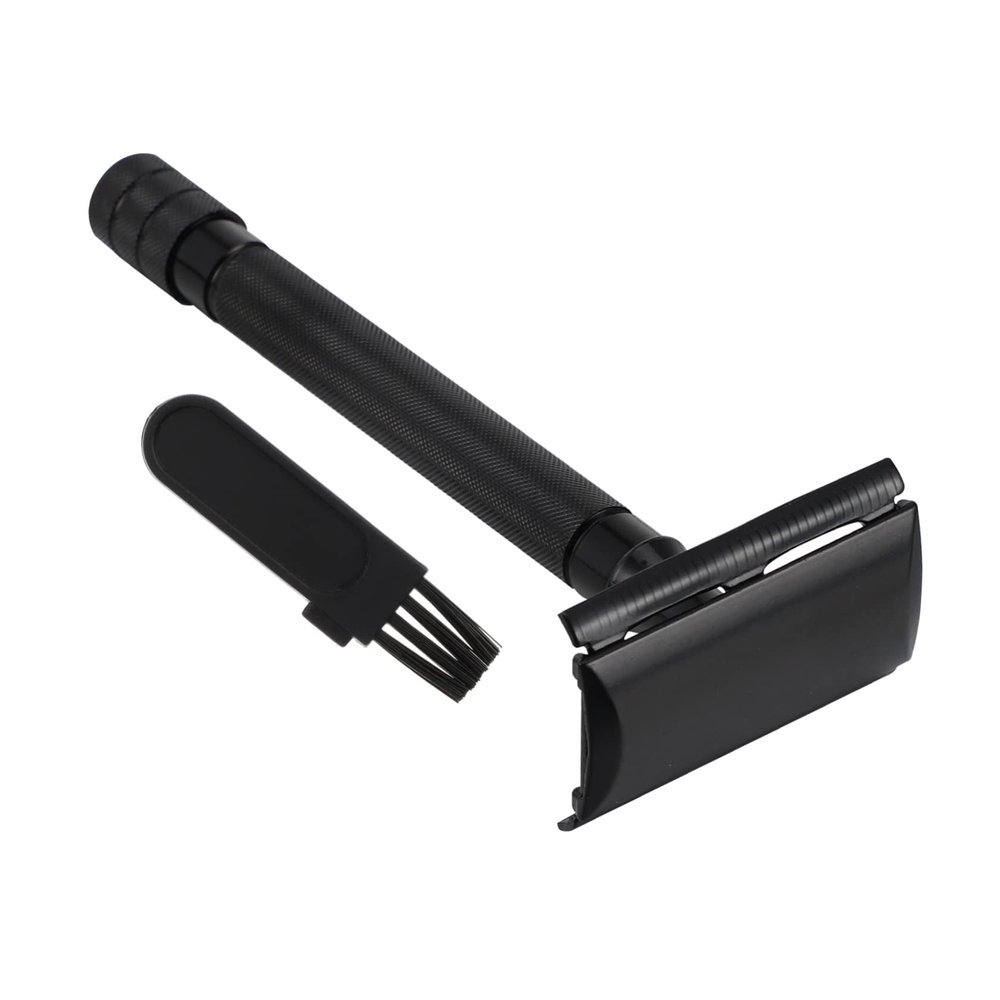 VALICLUD Manual Beard Shaver Safety Razor with Slip Handle Double Sided Cutter for Precise Facial Grooming Men and Women