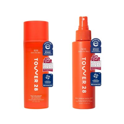 Tower 28 SOS Daily Rescue Facial Spray 4 FL OZ & Tower 28 SOS Cleanser 150 ML