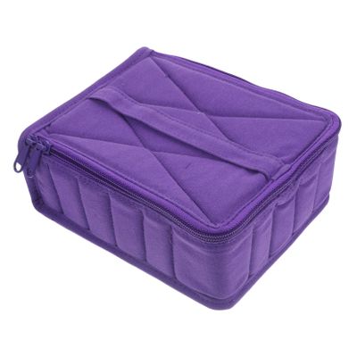 DECHOUS Essential Oil Organizer Bag Purple Travel Cosmetic Bottle Holder with Upright Separator for Safe Storage and Easy Carrying Fabric Protects Up to Bottles Random Color