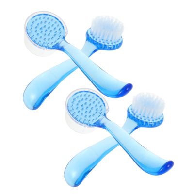 Baluue 4PCS Facial Cleaning Brush with Ergonomic Handle Deep Pore Exfoliator Scrubber for Men and Women Flexible Bristles for Makeup and Blackhead Removal Suitable for Wet Dry Skin Care