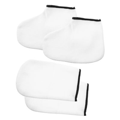 ETHZZLE 2 Pairs Paraffin Wax Gloves and Booties Insulated Spa Covers for Hands and Feet Moisture Retention Reusable Treatment for Dry Skin Professional Salon and Home Use
