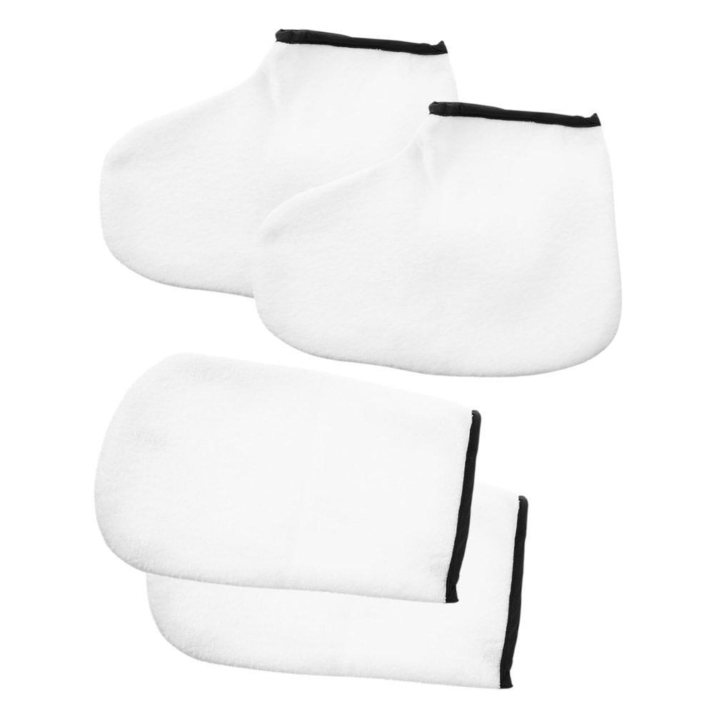 ETHZZLE 2 Pairs Paraffin Wax Gloves and Booties Insulated Spa Covers for Hands and Feet Moisture Retention Reusable Treatment for Dry Skin Professional Salon and Home Use