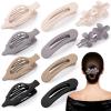 10 Pcs French Flat Hair Clips for Women, 3 Styles Lay Flat Claw Clips Non-slip Matte Hair Claws for Thin Thick Hair view 1