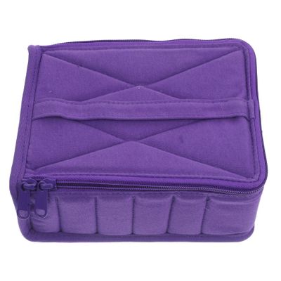 Baluue Purple Essential Oil Storage Bag Organizer with Upright Bottle Compartments Thick Fabric Protection Travel Cosmetic Container for Carrying Up to Bottles Random Color
