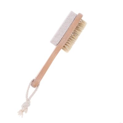 FRCOLOR Double Sided Pumice Foot Brush with Bristles Callus Remover Scraping Plate for Dead Skin Removal Portable Pedicure Tool for Smooth Heels and Feet Care