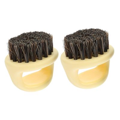 Baluue 2Pcs Men Beard Brush with Premium Bristles for Gentle Broken Hair Cleaning Handheld Beard Grooming Tool for Neck and Face Suitable for Salon and Home Use Soft and Styling Accessory