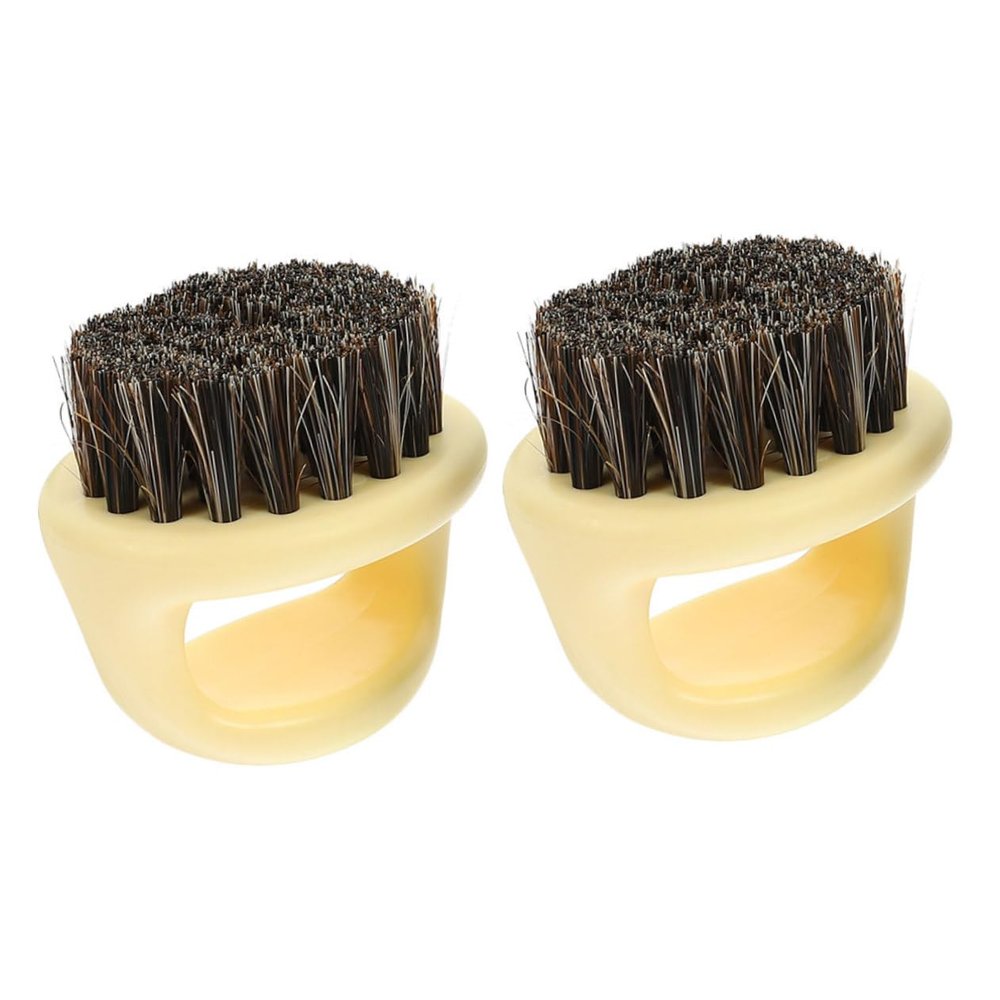 Baluue 2Pcs Men Beard Brush with Premium Bristles for Gentle Broken Hair Cleaning Handheld Beard Grooming Tool for Neck and Face Suitable for Salon and Home Use Soft and Styling Accessory
