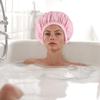 2 Pack Shower Caps for Women - Deep Conditioning Hot Oil Steam Cap for Shower, Spa, Travel & Cooking Reusable Waterproof Double Layer Hair Treatment Caps(Pink Set) view 3
