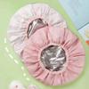 2 Pack Shower Caps for Women - Deep Conditioning Hot Oil Steam Cap for Shower, Spa, Travel & Cooking Reusable Waterproof Double Layer Hair Treatment Caps(Pink Set) view 4