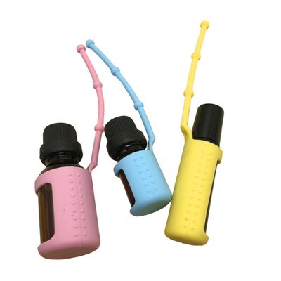 Beaupretty 6pcs Silicone Roller Bottle Sleeve Protective Cover Essential Oil Bottle Holder Carrying Case Adjustable Strap for Travel and Daily Use