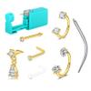 AVYRING Nose Piercing Kit Gold Horseshoe Nose Ring 18g Nose Piercing Gun Surgical Steel Nostril Piercings Kit with Rings & Nose Studs Dangling Nose Piercing Kits Disposable at Home Septum Rings view 1