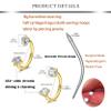 AVYRING Nose Piercing Kit Gold Horseshoe Nose Ring 18g Nose Piercing Gun Surgical Steel Nostril Piercings Kit with Rings & Nose Studs Dangling Nose Piercing Kits Disposable at Home Septum Rings view 3