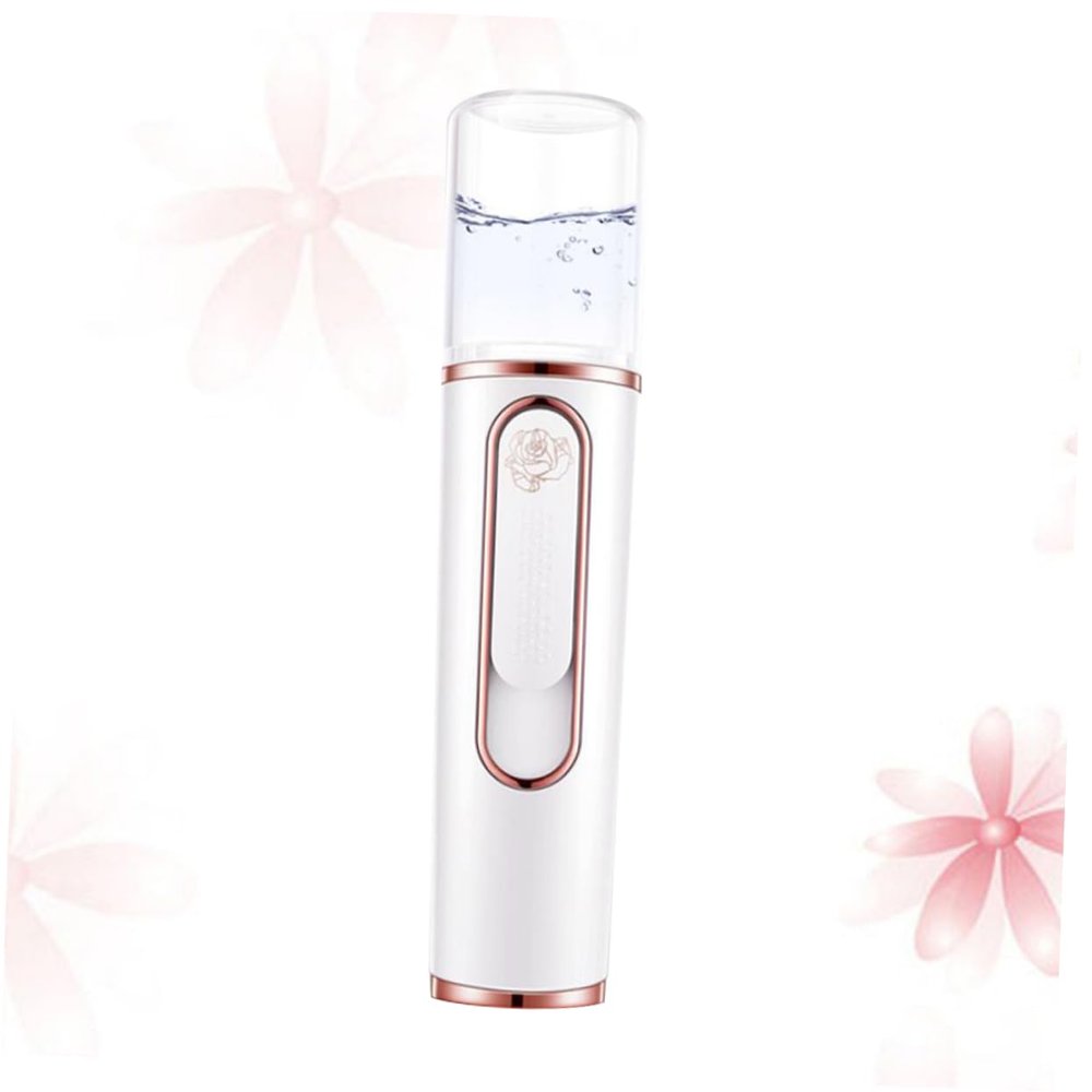 Baluue Portable Mini Facial Steamer Nano Mist Sprayer for Skin Care Abs Handheld Humidifier with Non Slip Grip Rechargeable White Moisturizing Device for Routine