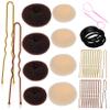 BESTYASH Hair Donut Bun Maker for Women and Donut Rings Pins Hair Ties and Pink Pulling Needle for Secure Elegant Buns and Updos view 1