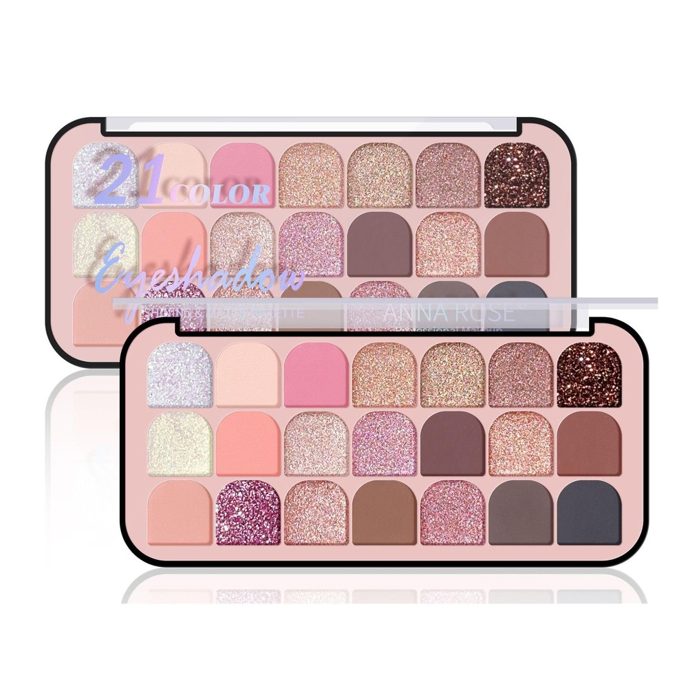 21 Color Eyeshadow Palette with Matte Shimmer and Glitter Shades Long Wearing Blendable Nude and Neutral Tones for Natural to Smokey Eye Looks (#01)